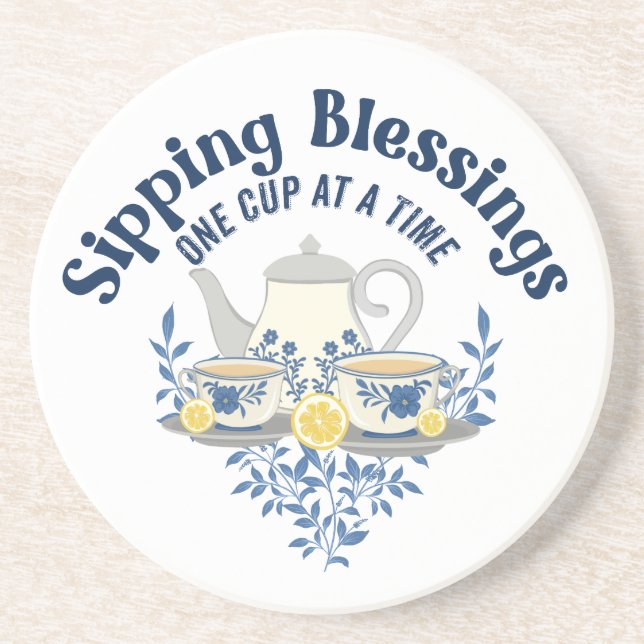 Sipping Sessings a cup time Getränkeuntersetzer (Vorne)