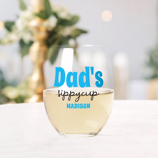 Sippy Cup des personalisierten Vaters Weinglas Ohne Stiel (Insitu (Hochzeit))