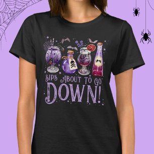 Sips About Go Down Halloween Cocktails T-Shirt