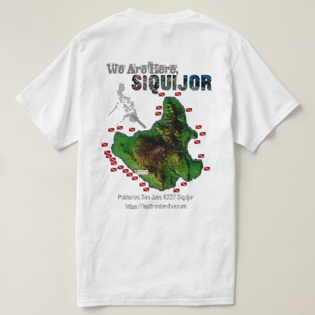 Siquijor Karte 【 nur Druck zurückdrucken T-Shirt (Design Rückseite)
