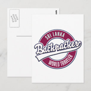 Sir Backpacker World Traveller Retro Logo Postkarte