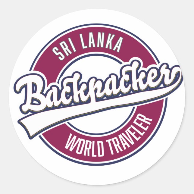 Sir Backpacker World Traveller Retro Logo Runder Aufkleber (Vorderseite)