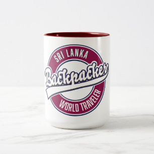 Sir Backpacker World Traveller Retro Logo Zweifarbige Tasse