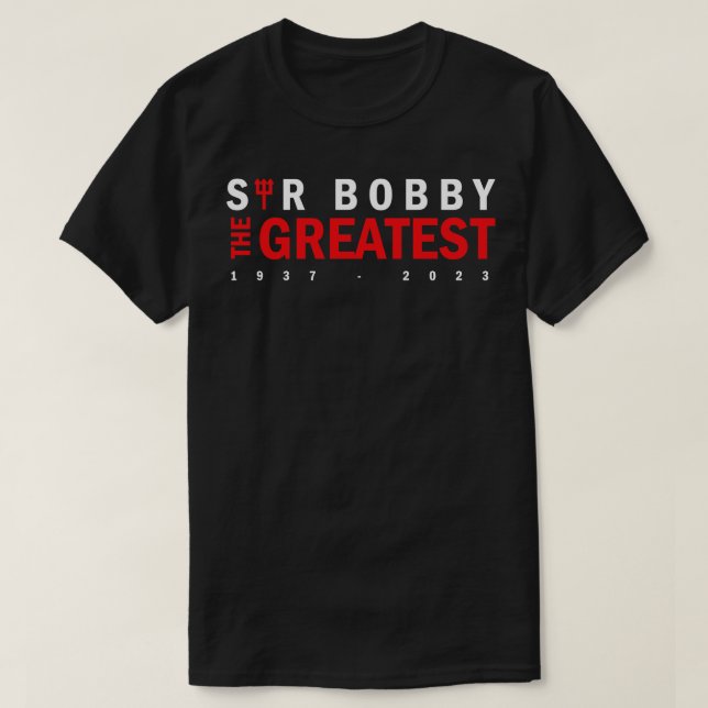 Sir Bobby Charlton die Beststen T-Shirt (Design vorne)