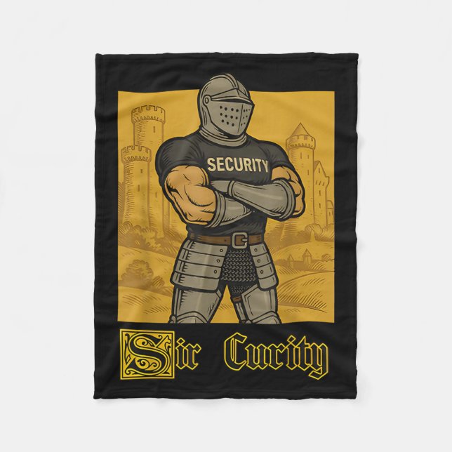 Sir Curity Funny Security Pub Knight Medieval Meme Fleecedecke (Vorderseite)