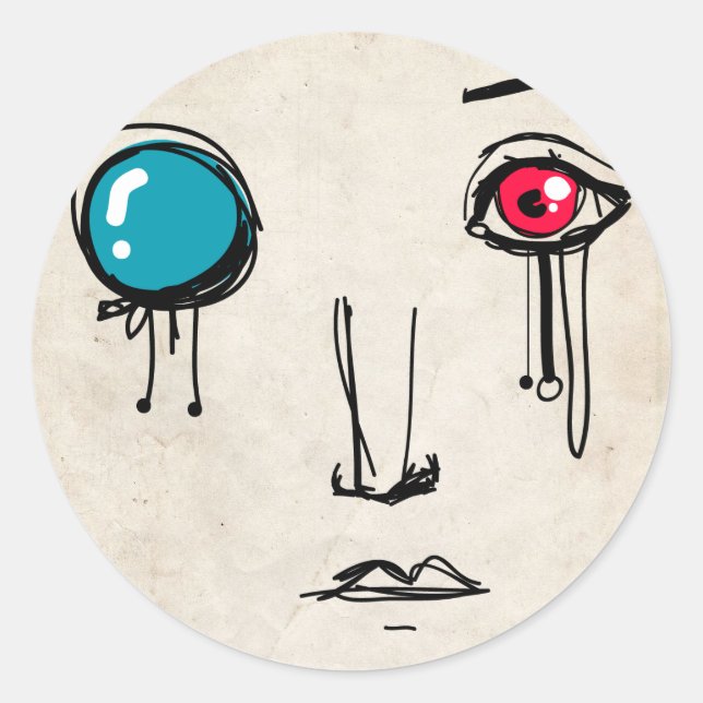 Sir Cyborg Runder Aufkleber (Vorderseite)