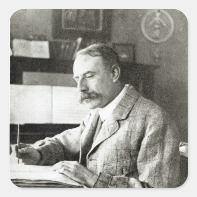Sir Edward Elgar Quadratischer Aufkleber (Vorderseite)