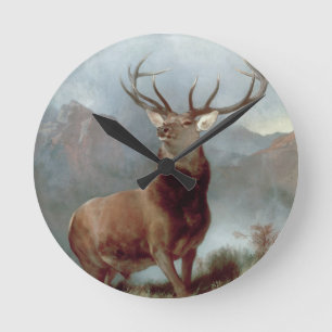 Sir Edwin Landseer   Monarch of the Glen, 1851 Runde Wanduhr