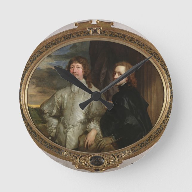 Sir Endymion Porter (1587-1649) und der Künstler, Runde Wanduhr (Vorderseite)