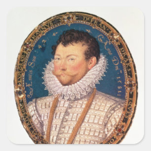 Sir Francis Drake, 1581 Quadratischer Aufkleber