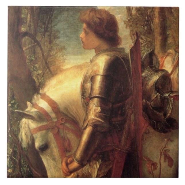 Sir Galahad (Arthurischer Ritter des Runden Tische Fliese (Vorderseite)