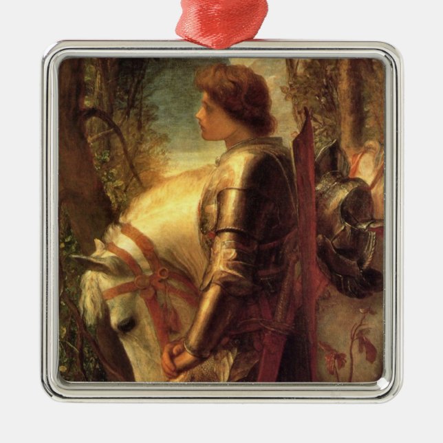 Sir Galahad (von George Frederick Watts) Ornament Aus Metall (Vorne)