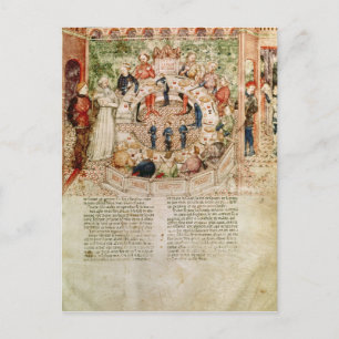 Sir Galahad wird am Runden Tisch begrüßt Postkarte