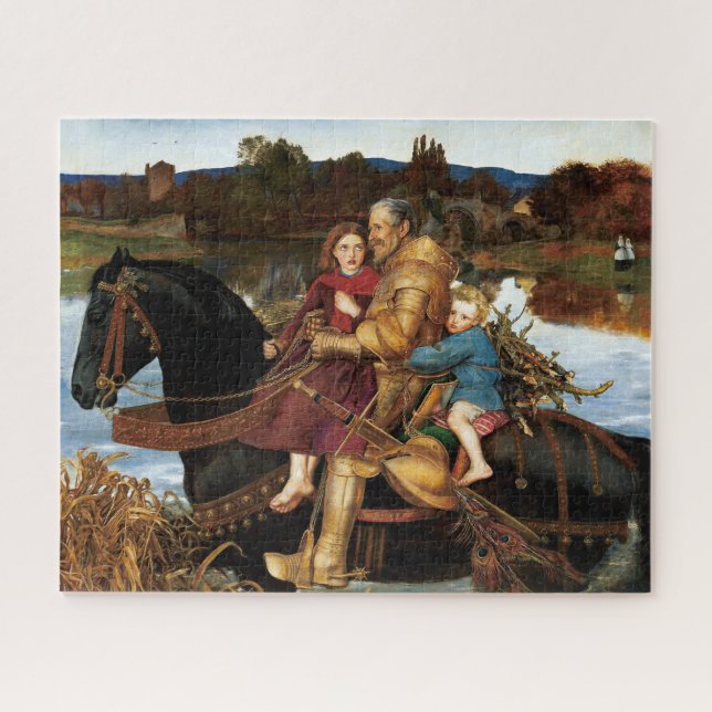 Sir Isumbras im Ford um 1857 von John Millais Puzzle (Horizontal)