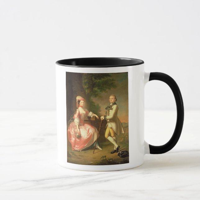 Sir John Pole, 5. Baronet Tasse (Rechts)