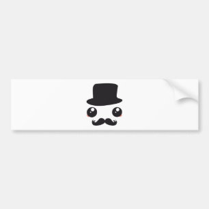 Sir Kawaii Moustache Holmes Autoaufkleber