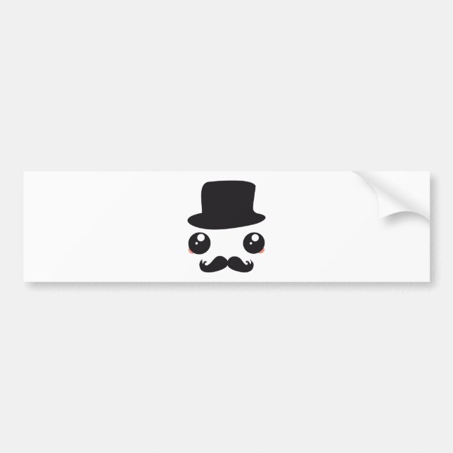 Sir Kawaii Moustache Holmes Autoaufkleber (Vorne)