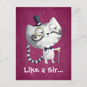 Sir Kitty Cat mit Mustaches Postkarte