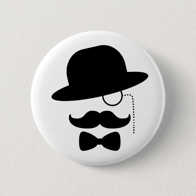 Sir mit dem Schnurrbart Button (Vorderseite)
