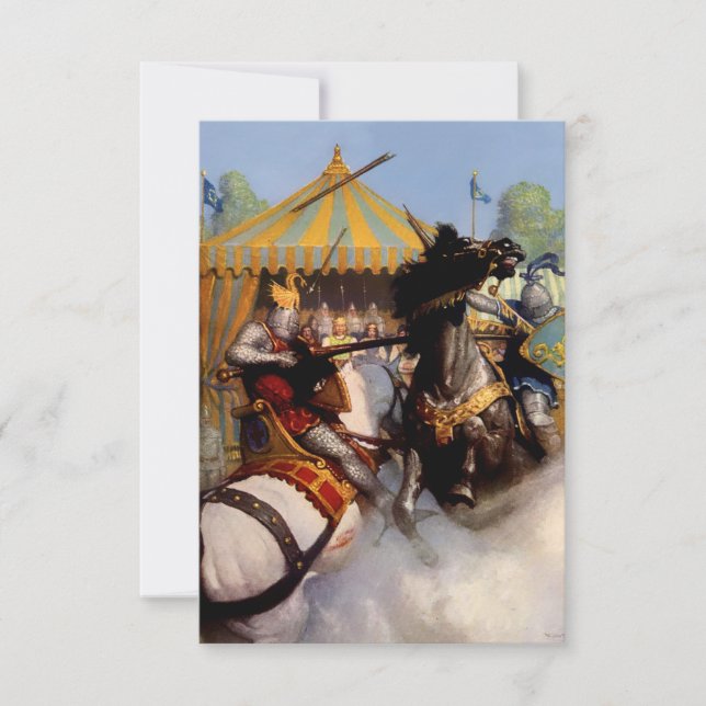 “Sir Mordred’s Lance Broke” by NC Wyeth Dankeskarte (Vorderseite)