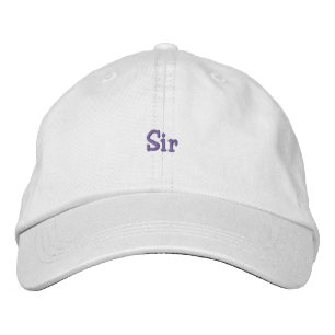 Sir Printed Custom Cap Text White Eleganhat Bestickte Baseballkappe