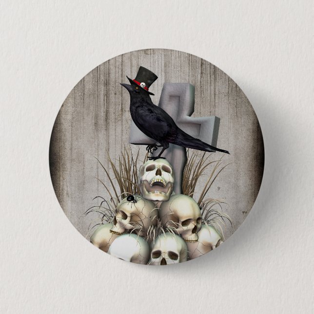 Sir Raven Skully Button (Vorderseite)