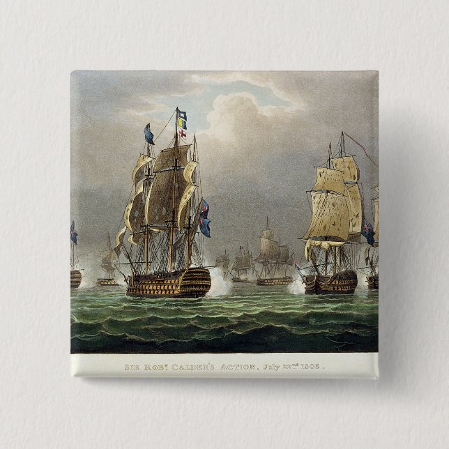 Sir Robert Calder Action am 22. Juli 1805 engrav Button (Vorderseite)