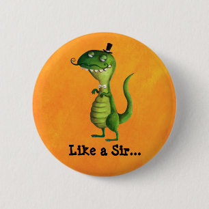 Sir T-rex mit den Schnurrbärten Button