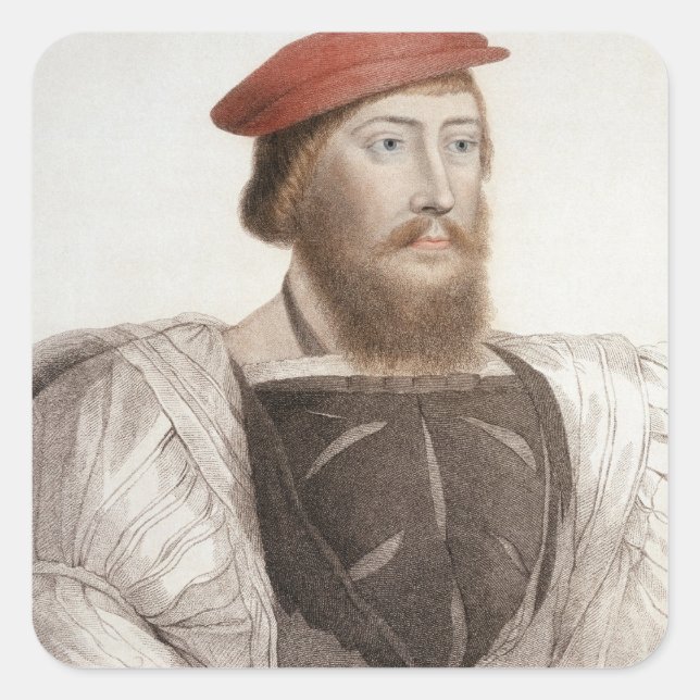 Sir Thomas Boleyn (1477-1539), graviert durch Fran Quadratischer Aufkleber (Vorderseite)