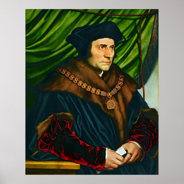 Sir Thomas More von Hans Holbein (1527) Poster (Vorne)