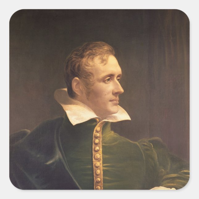 Sir Thomas Stamford Raffles Quadratischer Aufkleber (Vorderseite)