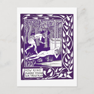 Sir Tristram von Aubrey Beardsley Illustration Postkarte