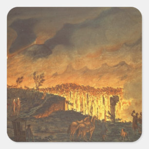 Sir William Hamilton zeigt Ferdinand IV Quadratischer Aufkleber