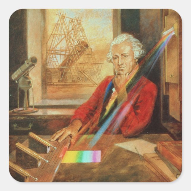 Sir William Herschel Quadratischer Aufkleber (Vorderseite)