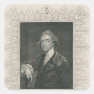Sir William Jones 'von der Galerie der Porträts Quadratischer Aufkleber
