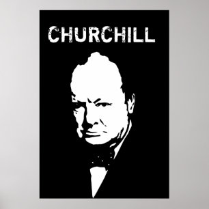Sir Winston Black und White Poster