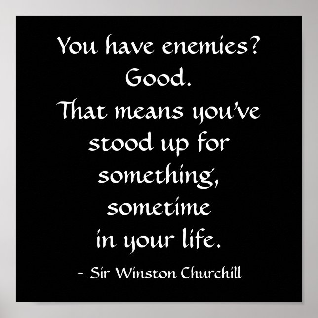 Sir Winston Churchill Zitat Poster (Vorne)
