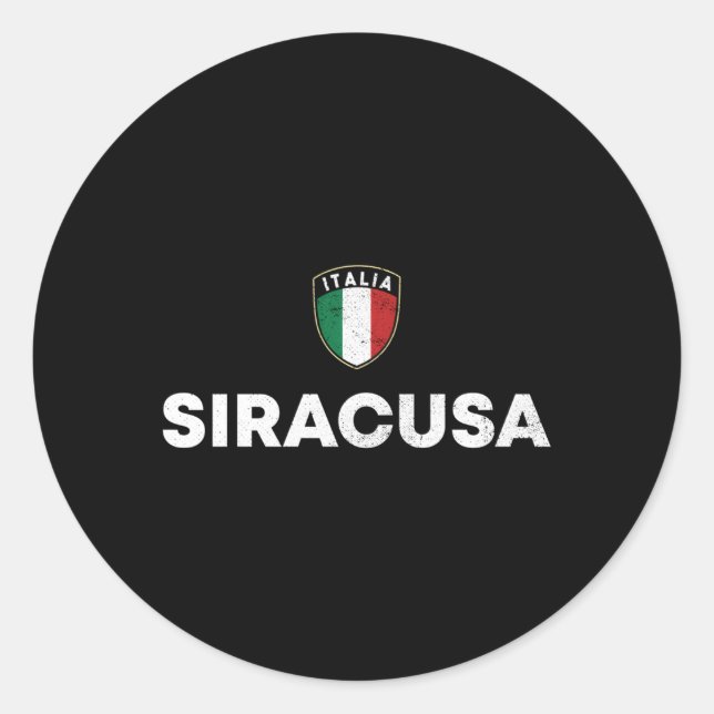 Siracusa Syracuse Italia Flag Schild sizilianische Runder Aufkleber (Vorderseite)
