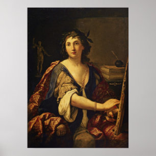 Sirani - Allegorie der Malerei (Selbstporträt) Poster