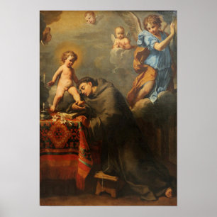 Sirani - Hl. Antonius in Anbetung des Kindes Poster