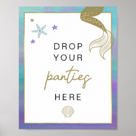 SIREN Beach Mermaid Bachelorette Panty Drop Game Poster