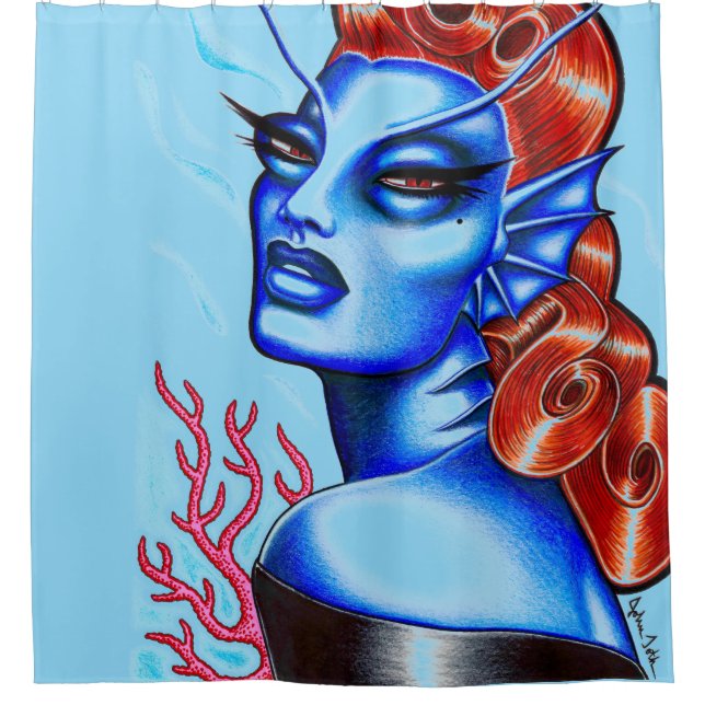 Siren des Meeres Duschvorhang (Vorderseite)