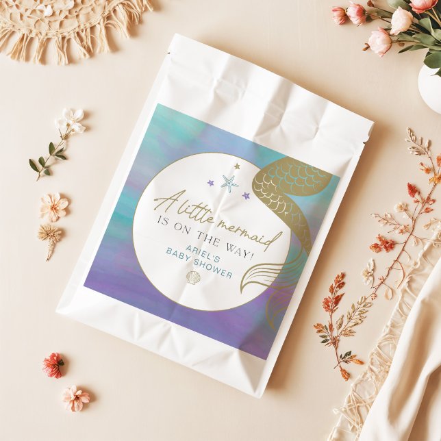 SIREN Lila Gold Meerjungfrau Ocean Sea Babydusche Geschenktütchen (Von Creator hochgeladen)