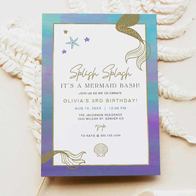 SIREN Lila Gold Mermaid Bash Birthday Party (Von Creator hochgeladen)