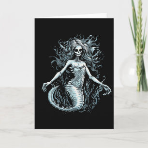Siren-Skelett-Meerjungfrau-Schädel-T-Shirt Frauen Karte