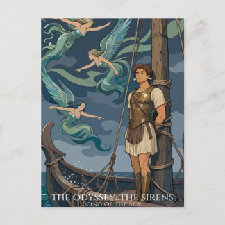 Siren Song Over Stormy Seas Postkarte