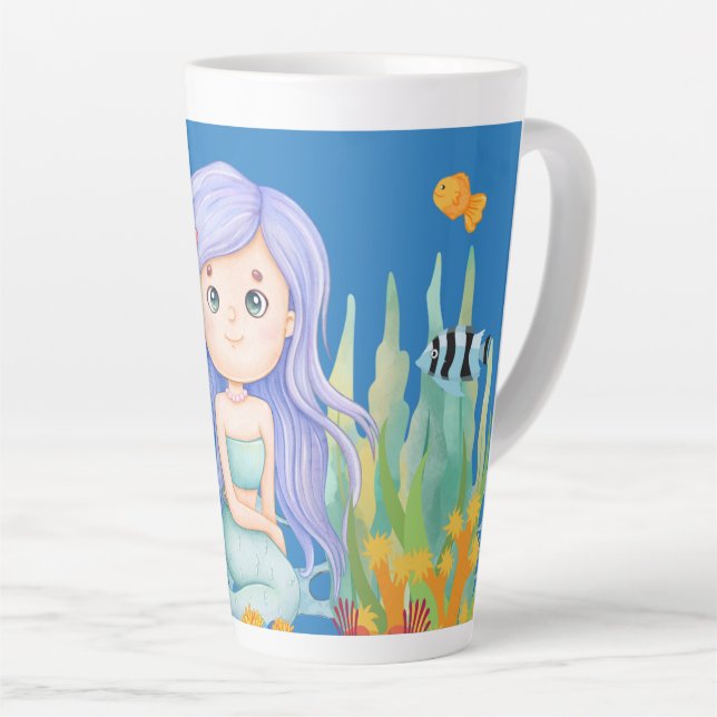 sirena Beautiful LILA HAIR Meerjungfrau spielt in  Milchtasse (Rechte Ecke)
