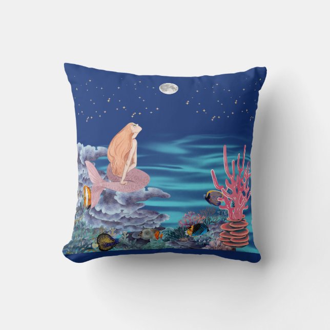 Sirena mirando la luna kissen (Vorderseite)