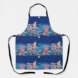 Sirena mirando la luna schürze