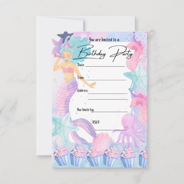 Sirena-PARTY EINLADUNG (Vorderseite)